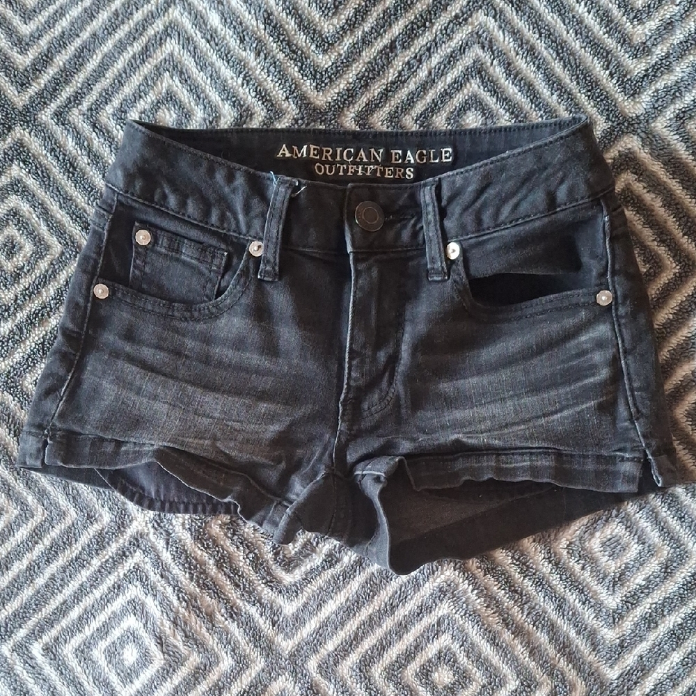 American Eagle Black Denim Shorts